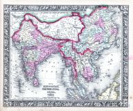 Hindoostan, Farther India, China and Tibet, World Atlas 1864 Mitchells New General Atlas